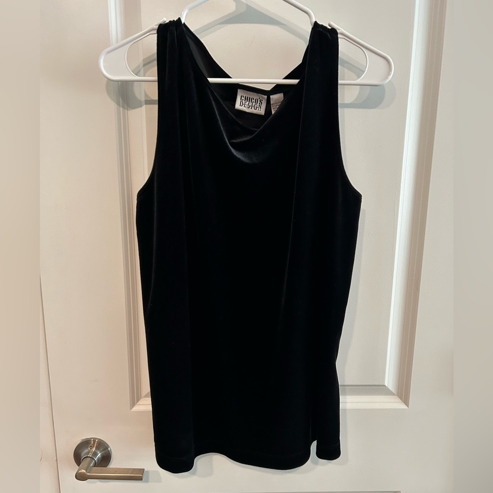 Chico’s Design Black Velvet Tank Top Size 3 Vintage